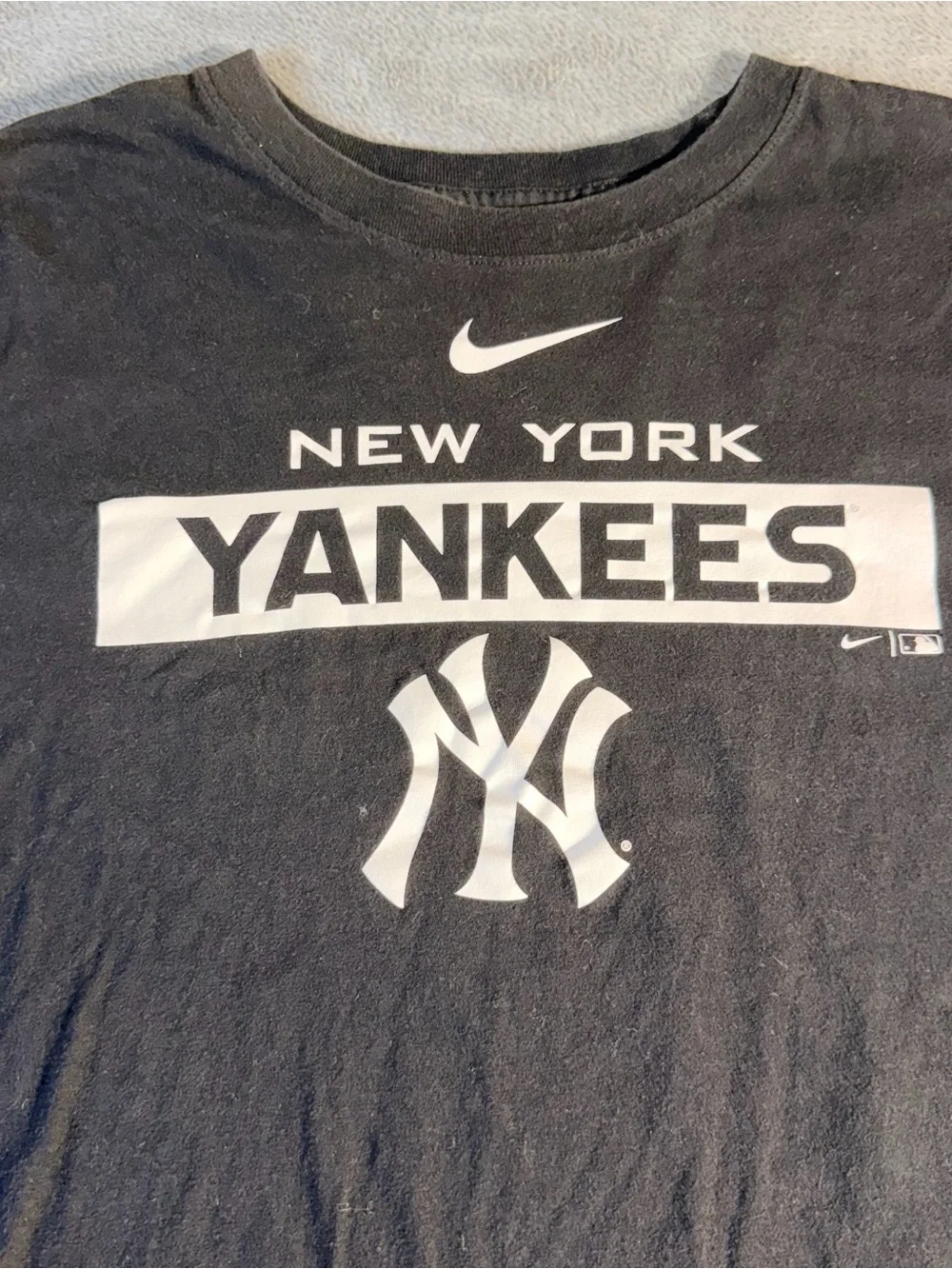 Nike MLB Yankee's Baseball Colaboration T-Shirt Black White Logo's Men's Size XL